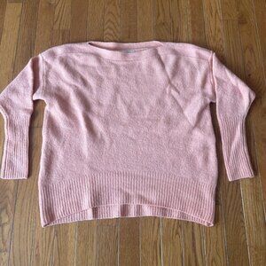 Anthropologie Naomi‎ Peach Merino Wool Blend Bateau Neck Line Sweater Size XSP